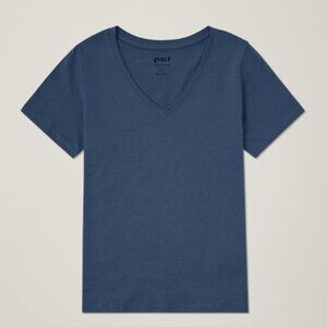 NEW Softspun V Neck Tee - Pact French Navy Organic Cotton